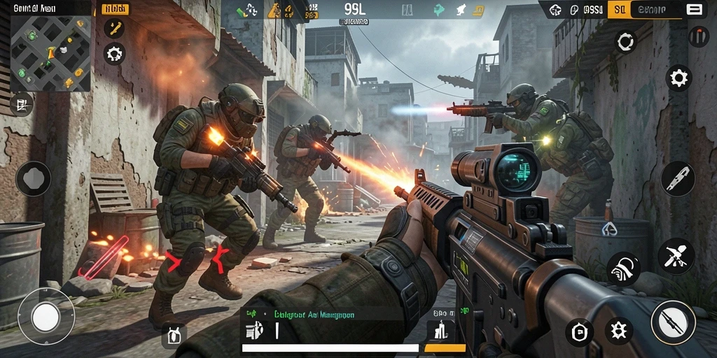 Gameplay 99SL yang mendebarkan dalam pertempuran FPS.