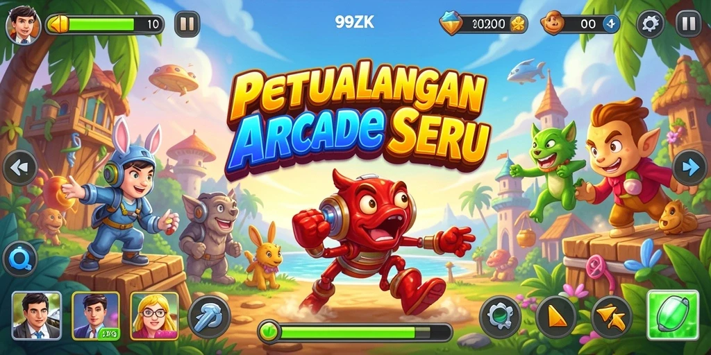 Screenshot gameplay 99ZK menampilkan aksi seru dan tantangan Arcade.
