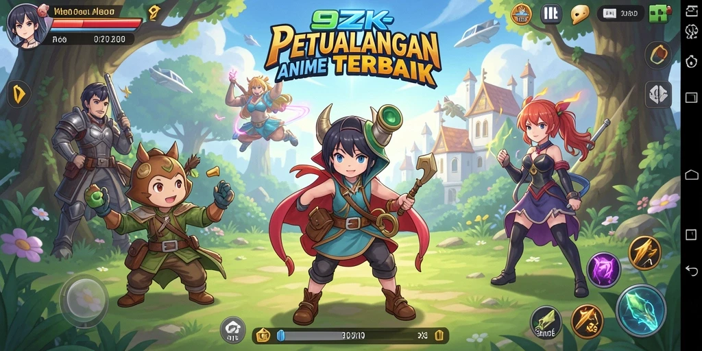 Tampilan gameplay seru 9ZK dengan karakter Anime yang unik.