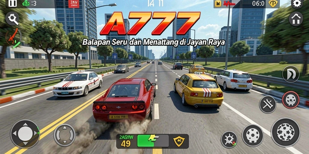 Screenshot gameplay A7777 menampilkan balapan yang seru dan menegangkan.