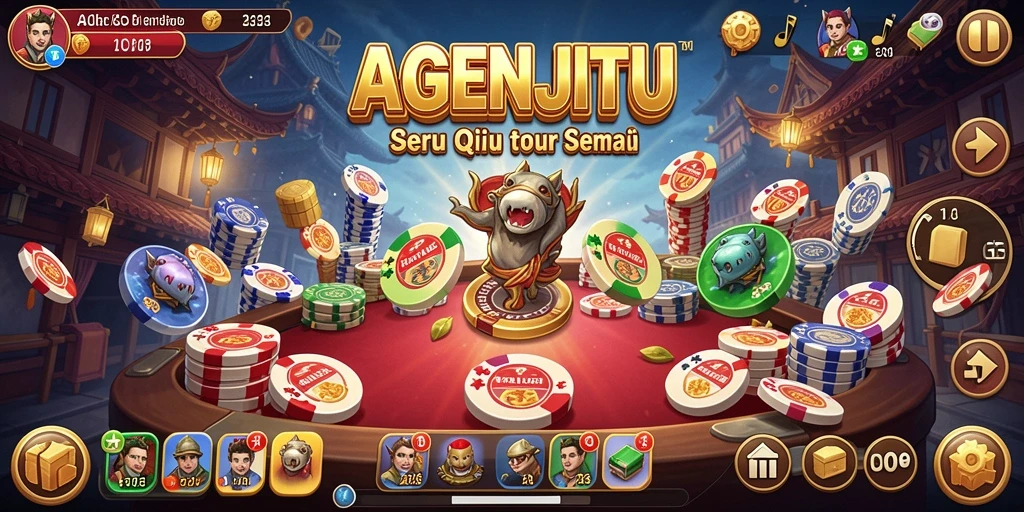 Screenshot AGENJITU menampilkan aksi seru permainan QiuQiu.