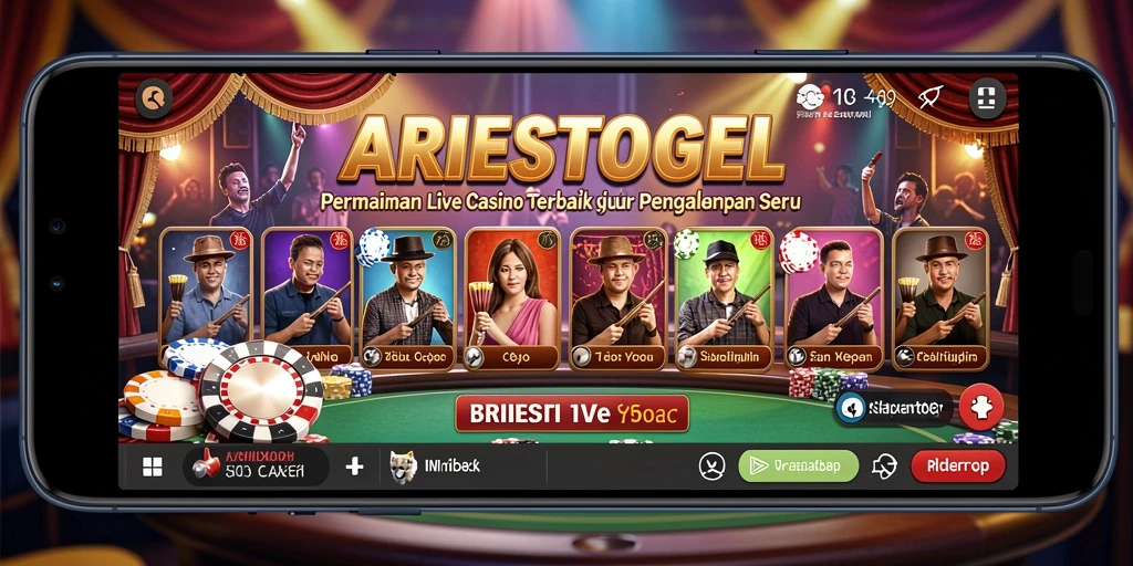 Tampilan gameplay ARIESTOGEL yang seru dan interaktif dalam permainan Live Casino.