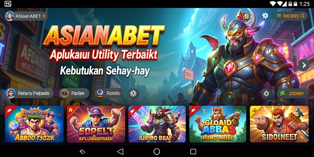 Screenshot ASIANABET menampilkan antarmuka sederhana dan fungsionalitas lengkap aplikasi Utility.