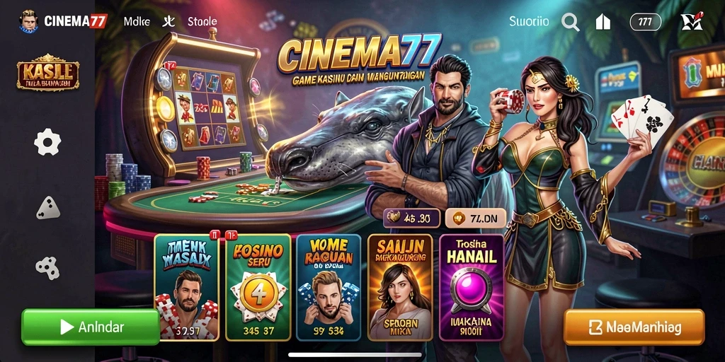Screenshot CINEMA77 menunjukkan gameplay kasino yang seru dan mengasyikkan.
