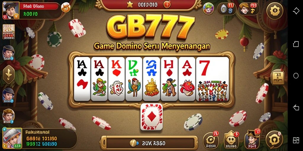 Screenshot gameplay GB777 menampilkan serunya bermain Domino dengan teman.