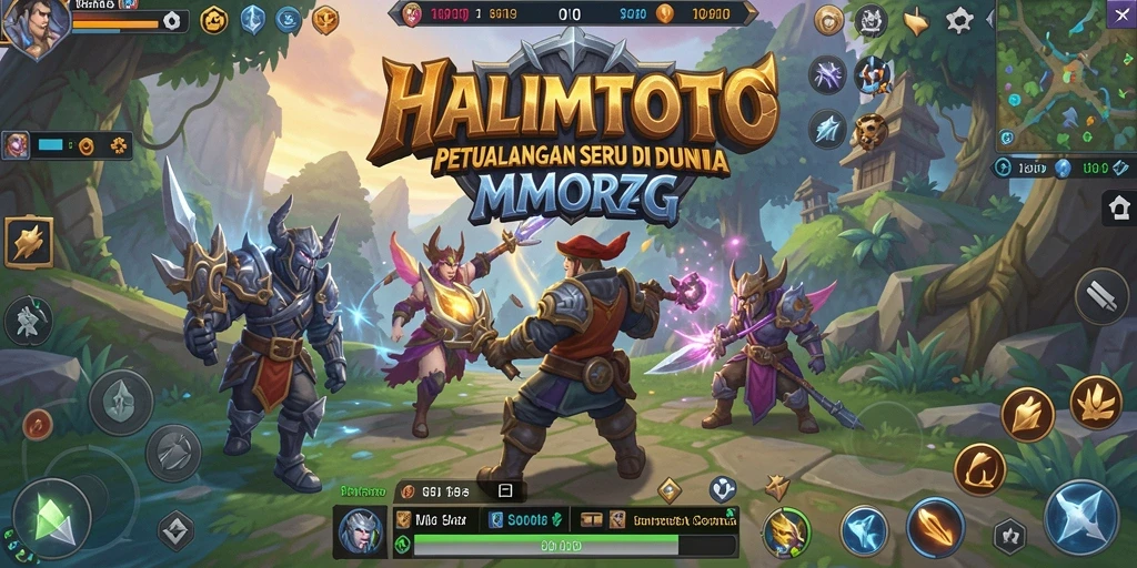 Gameplay seru di dunia fantasi HALIMTOTO dengan karakter unik.