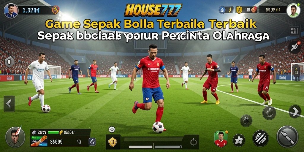 Screenshot utama GAMEPLAY dari HOUSE777 menunjukkan aksi sepak bola yang mendebarkan.