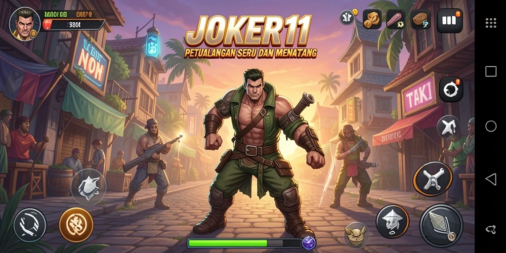 Tangkapan layar gameplay JOKER11 menunjukkan aksi seru di dunia petualangan.