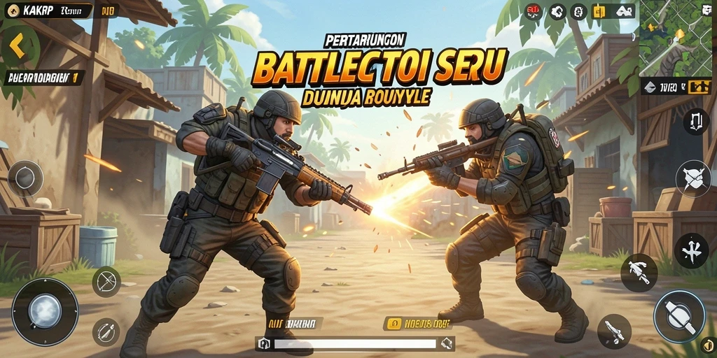 Screenshot KAKRP menampilkan aksi seru di medan tempur Battle Royale.