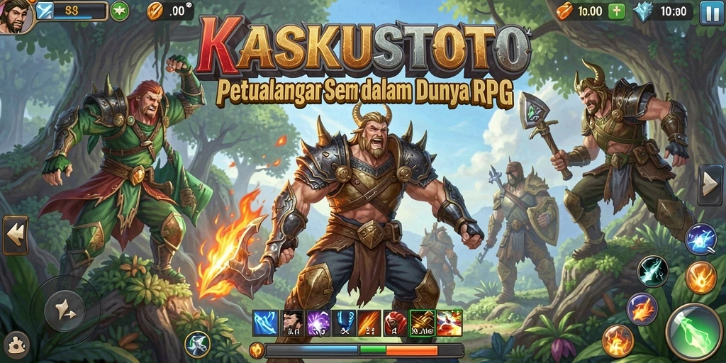 Tampilan gameplay menarik dari KASKUSTOTO dengan pertarungan RPG yang seru.