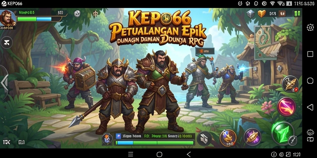 Screenshot utama KEPO66 menampilkan karakter dalam pertempuran epik.