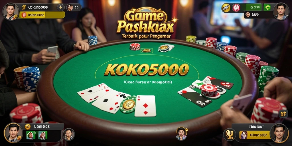 Tampilan gameplay seru dalam KOKO5000 dengan keseruan Poker.