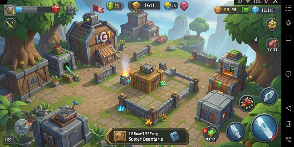 Tampilan gameplay LG111 yang dinamis dalam genre Tower Defense.