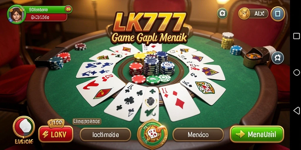 Gameplay LK777 yang menampilkan keseruan bermain Gaple.