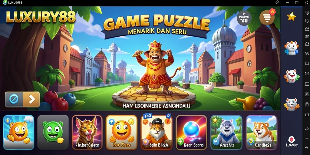 Tampilan gameplay menantang dalam LUXURY88 yang penuh warna.