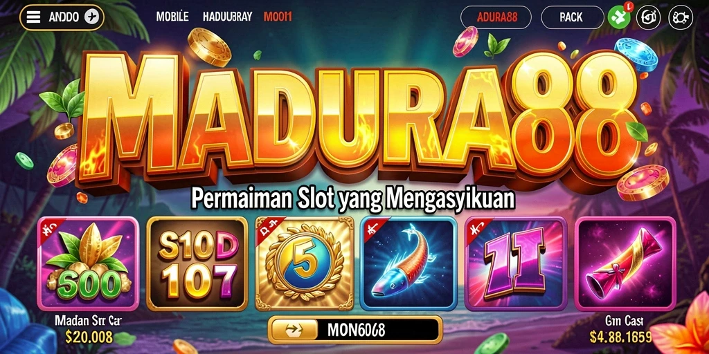 Tampilan seru gameplay Slot di MADURA88 yang menarik perhatian.