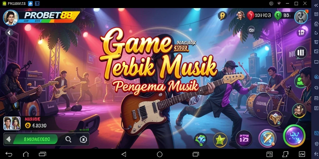 Screenshot gameplay PROBET88 menampilkan interaksi seru antar pemain dalam permainan musik.