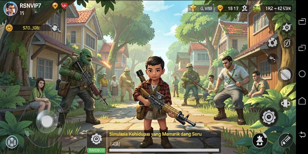 Screenshot gameplay RSNVIP7 menampilkan interaksi menarik antar karakter.