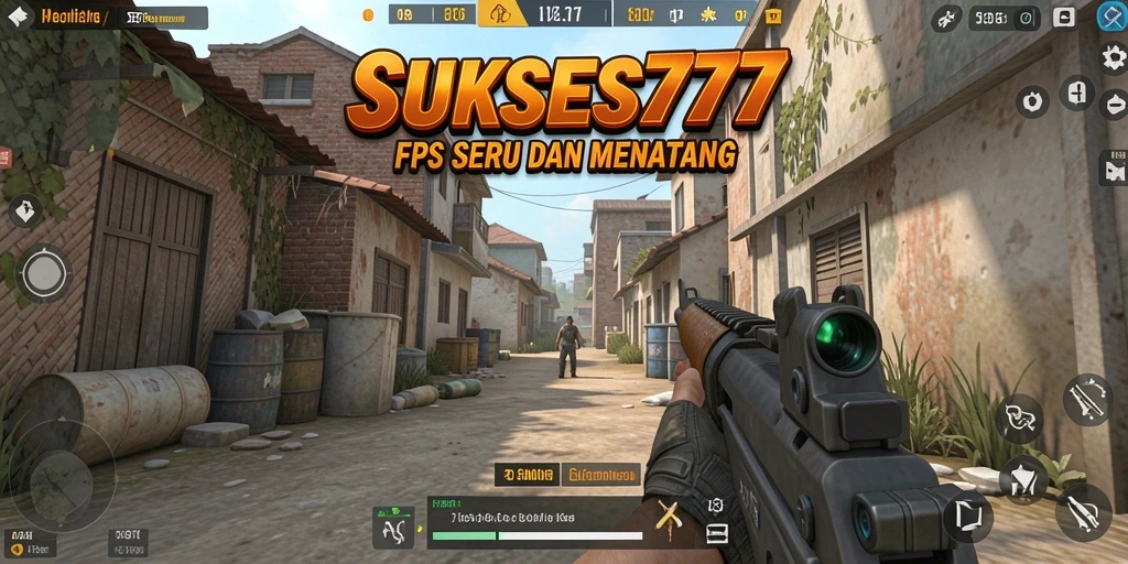 Screenshot gameplay SUKSES777 menampilkan aksi pertempuran FPS yang mendebarkan.
