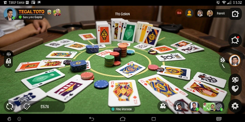 Screenshot gameplay TEGALTOTO saat bermain Gaple dengan teman.