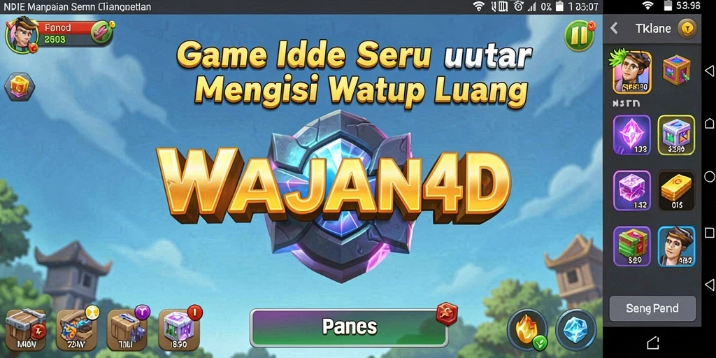 Screenshot gameplay WAJAN4D menunjukkan aktivitas idle yang menarik.