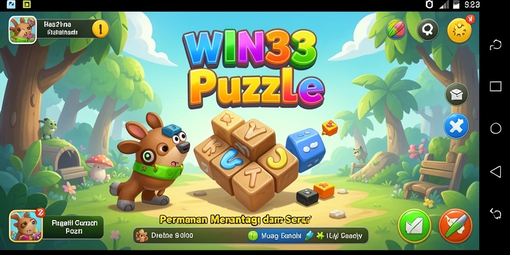 Screenshot gameplay WIN33 yang menampilkan tantangan puzzle menarik.